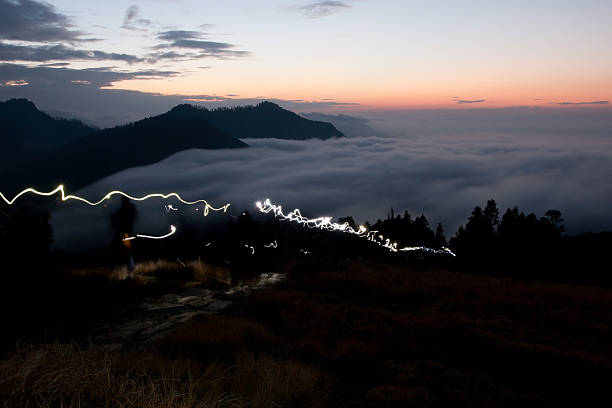 istock Moving Headlamps, morning in Nepal 185245262
