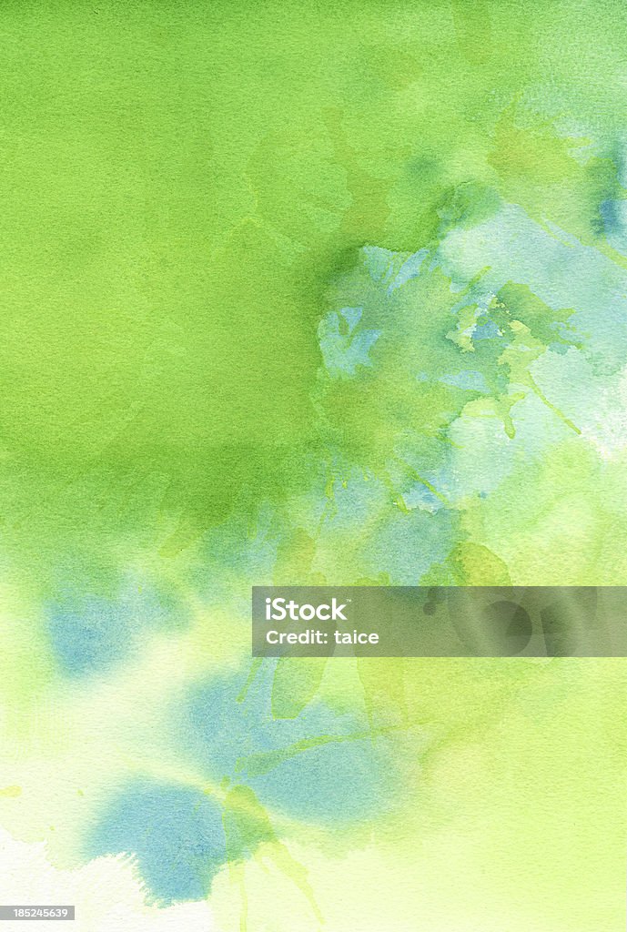 緑色青色の背景に抽象的な水彩画 - まぶしいのロイヤリティフリーストックイラストレーション