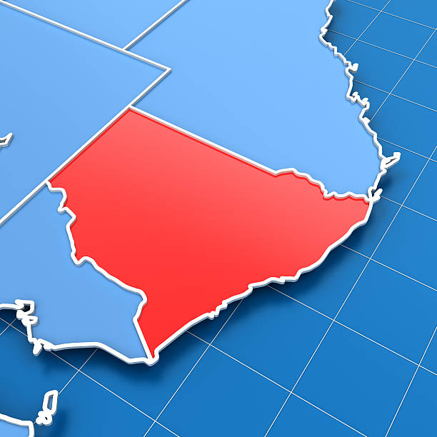 istock 3d render of Australia map with New South Wales highlighted 185245674