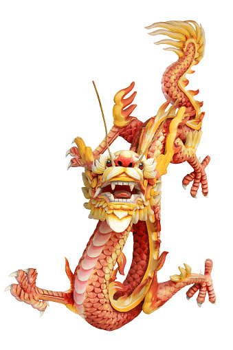 Red & Gold dragon on white backgrounds.