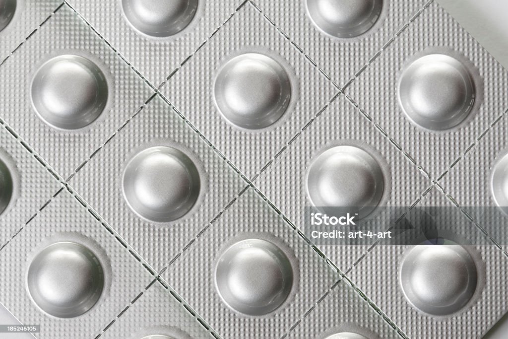 Silver confezioni blister di compresse - Foto stock royalty-free di Farmaco