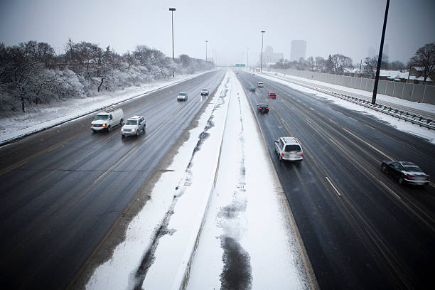 istock Snow storm on the highway 185246320