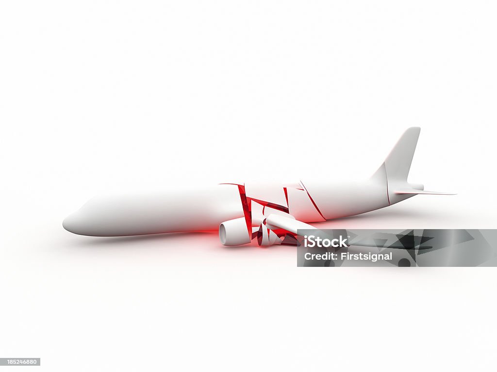 Symbolisé Catastrophe aérienne sur fond blanc - Photo de Accident bénin libre de droits