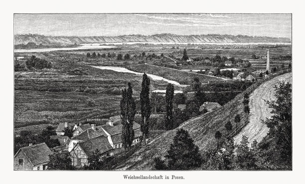 istock Vistula landscape in Poznan, Poland, wood engraving, published in 1894 1852469369