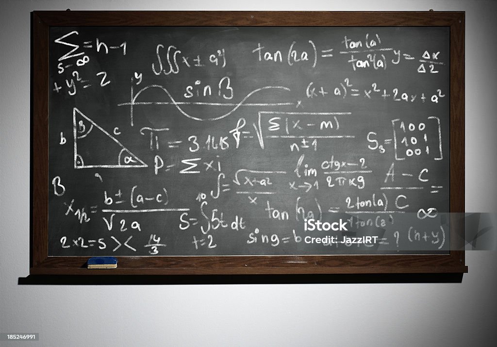 Mathematical equation written on blackboard with chalk Mathematical equation written on blackboard with chalkPlease see some similar pictures from my portfolio: Chalkboard - Visual Aid Stock Photo