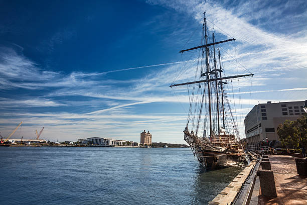 istock Tall ship floats on the Savannah River 185247086