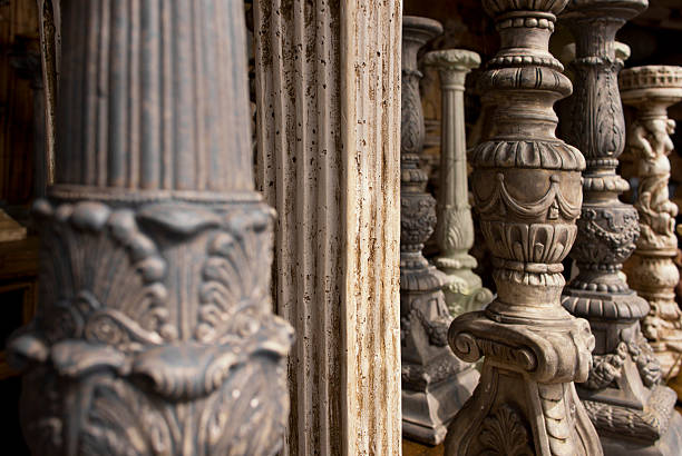 istock Old Decorative Columns at an Architectural Antique Shop 185247244