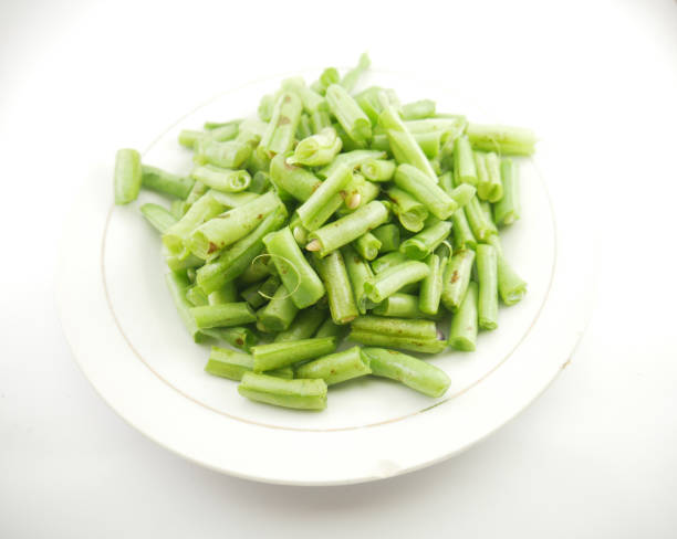 istock Sliced Green Beans fresh on a plate 1852473237