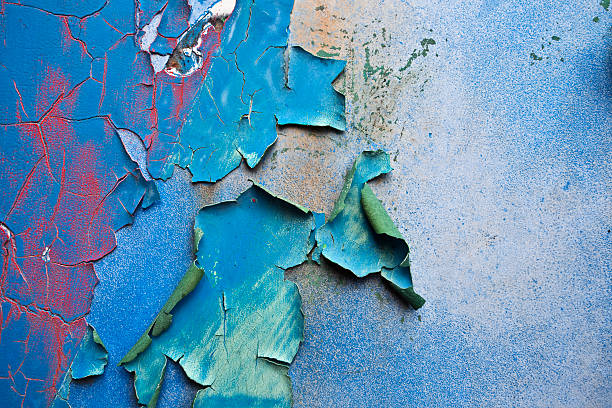 istock Peeling Paint on Rusty Metal XXXL Background 185247379