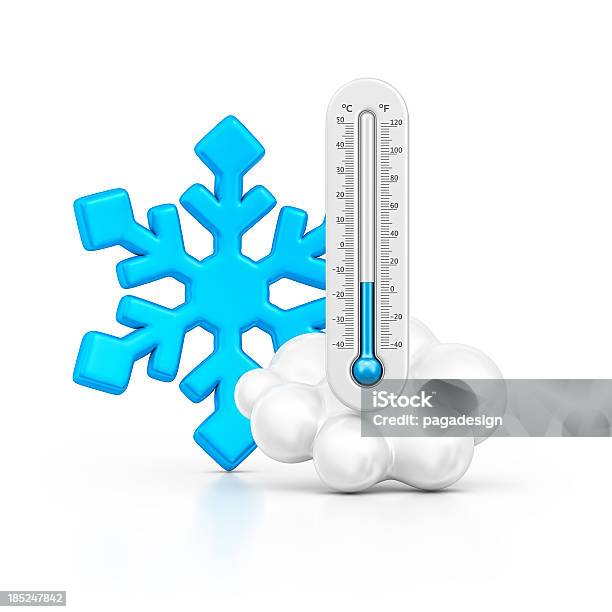 Winter Stockfoto und mehr Bilder von Thermometer - Thermometer, Kälte, Dreidimensional