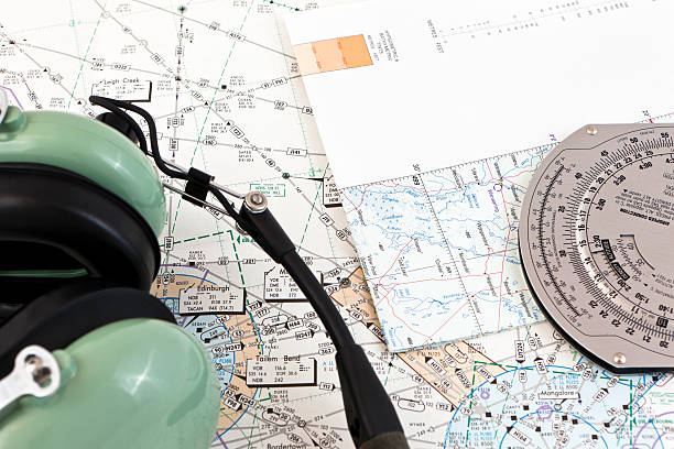 Flight maps being used to prepare for flight