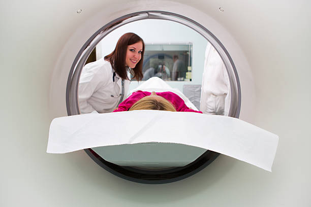istock Young woman patinet waiting for CAT scan 185248287