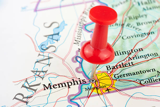 Memphis Map, Tennessee - USA