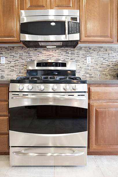istock Stainless Steel Stove and Microwave 185248490