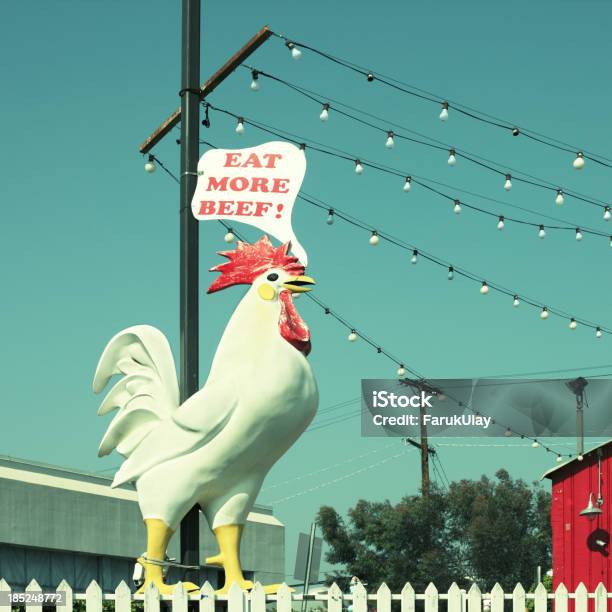 Chicken Says Eat Beef Stock Photo - Download Image Now - Advertisement, Beef, California