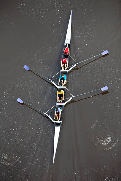 istock Overhead View of Men Rowing a Four Person Scull. 185248940