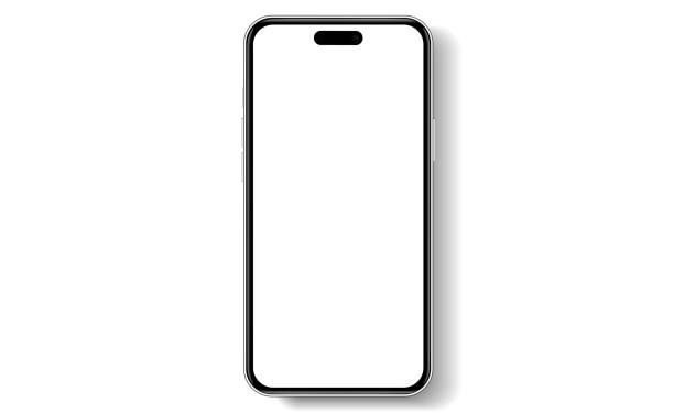 istock 3D realistic high quality smartphone mockup with isolated background. Smart phone mockup collection. Device front view. 3D mobile phone with shadow on white background. 1852489724