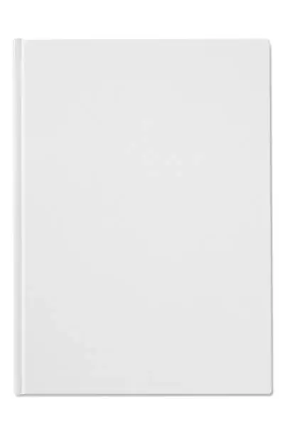 Photo of Plain blank white notebook isolated on a white background