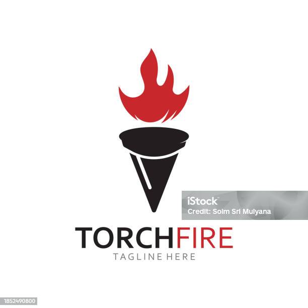 Fire Torch Graphics Vector Torch Fire Template Stock Illustration - Download Image Now ...