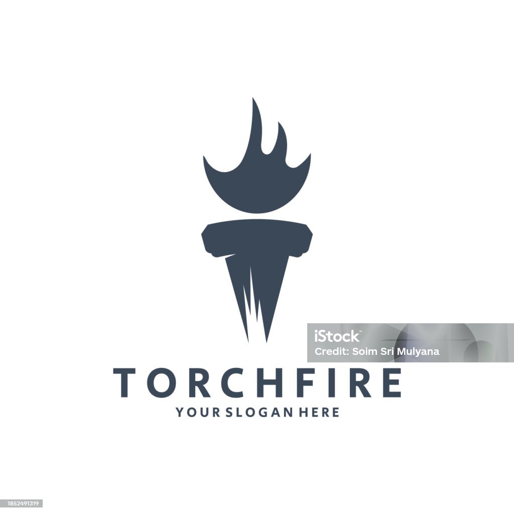 Fire Torch Graphics Vector Torch Fire Template Stock Illustration - Download Image Now ...