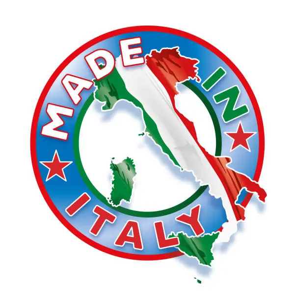 Vector illustration of Circle badge logo Made in Italy illustration illustration