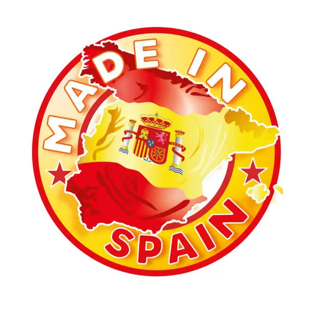 Vector illustration of Circle badge logo Made in Spain illustration illustration