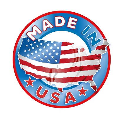 Circle badge logo Made in United States illustration illustration
