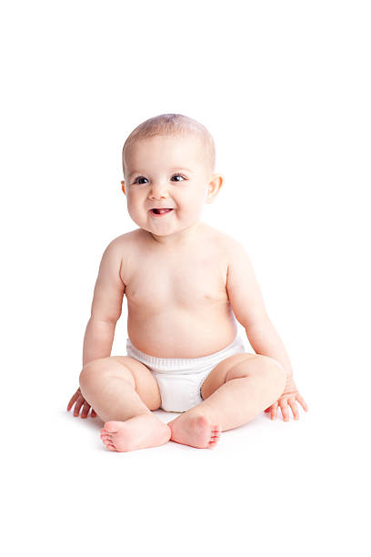 bayi tersenyum - popok foto potret stok, foto, & gambar bebas royalti