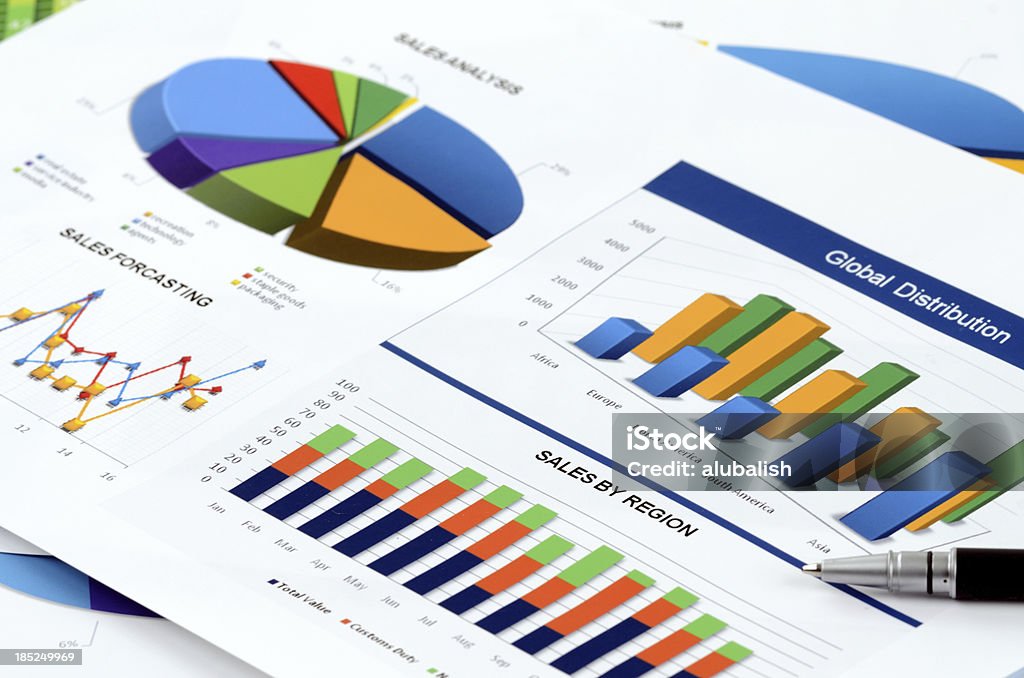 販売データ分析 - グラフのロイヤリティフリーストックフォト