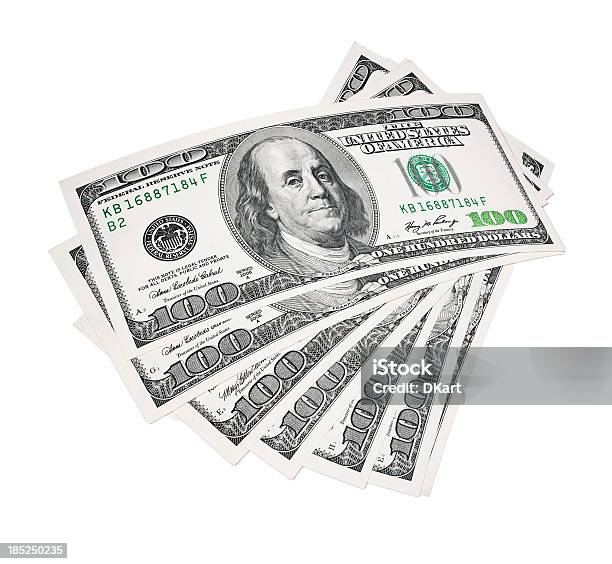 Деньги Долларов Сша — стоковые фотографии и другие картинки 100 американских долларов - 100 американских долларов, Изолированный предмет, 100