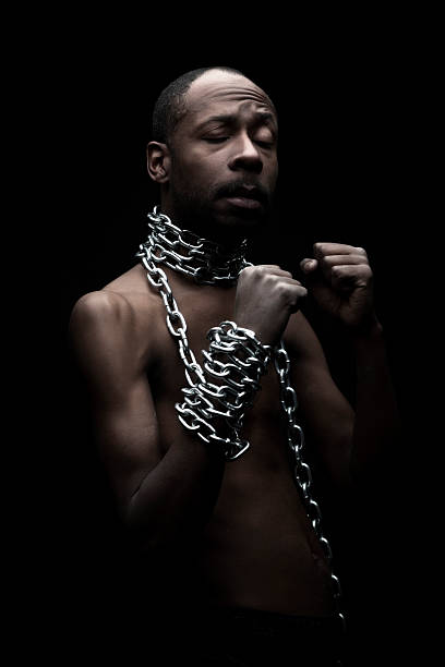 istock Portrait of a Black Man in Chains 185250963