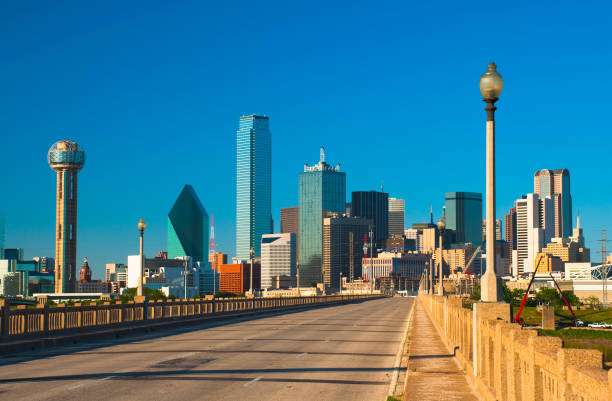 istock Dallas skyline and street bridge 185251071