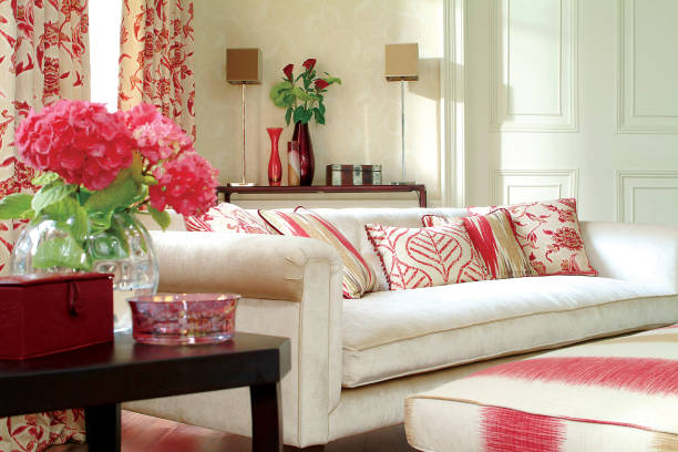 Interior of three seater sofa in a living room