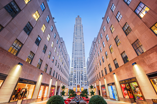 New York, New York, USA - November 2, 2016: Rockefeller Center in Manhattan. The historic landmark was completed in 1939.