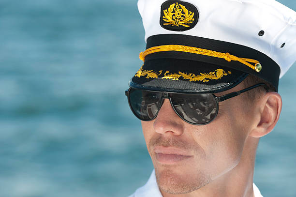 istock Close up of man in captain hat 185252988