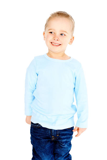 istock Cute little boy smiling and looking away 185253249