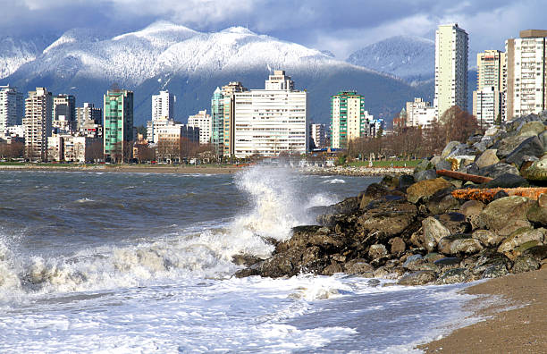 Blustery Day A blustery day in Vancouver. beach english bay vancouver skyline stock pictures, royalty-free photos & images