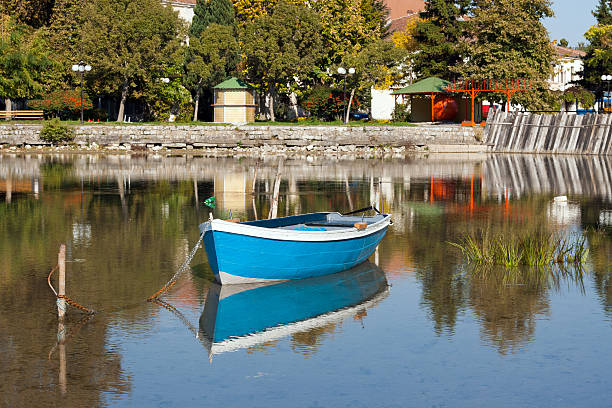 Boat in Ohrid Lake stock photo