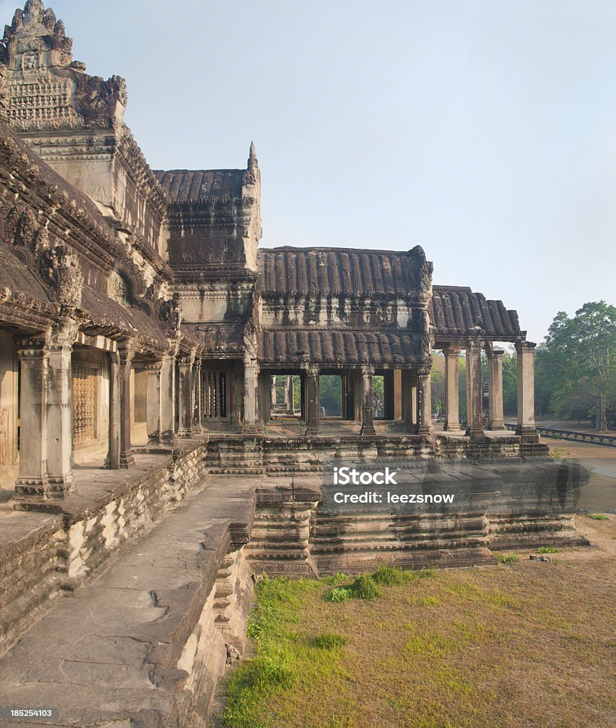 Angkor Wat Cambodia "Outside wall of the spectacular ruins of the Angkor Wat temple complex in Cambodia.See several more from Angkor Cambodia, plus Vietnam and Laos:" Ancient Stock Photo