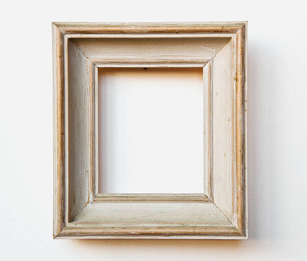 istock Gilded  painted gray shabby chic wooden frame. 185255123