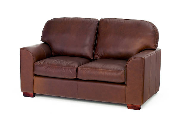Dark brown sofa isolated on a white background