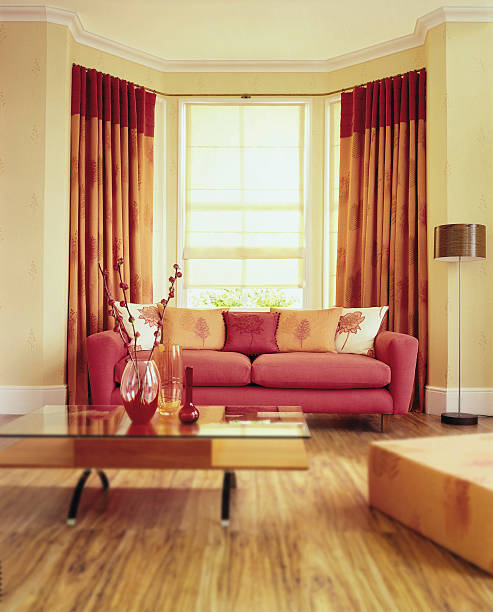 istock Interior of three seat sofa in living room 185256194