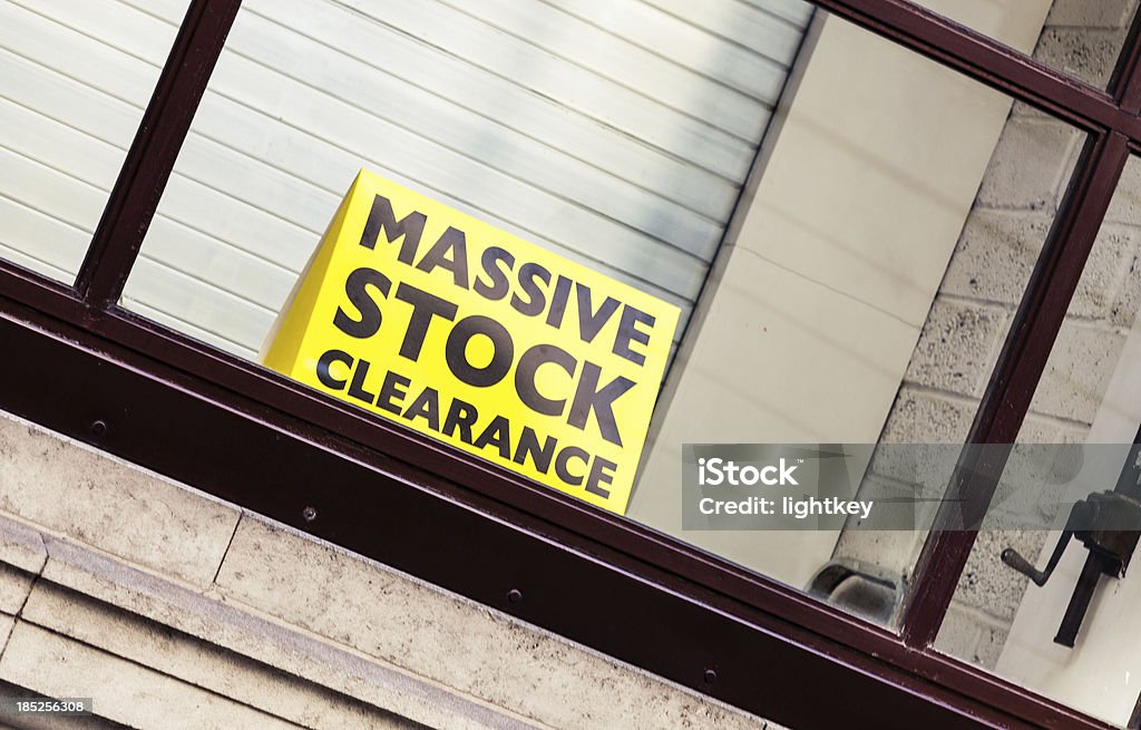 Massive stock clearance Massive stock clearance sign. Bankruptcy Stock Photo