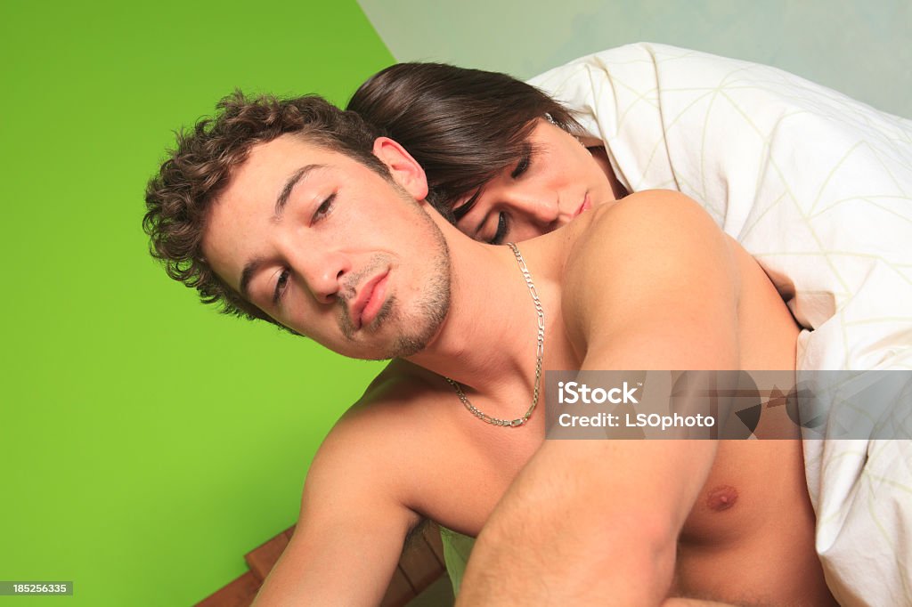 Couple on Bed - Love me AIDS Stock Photo