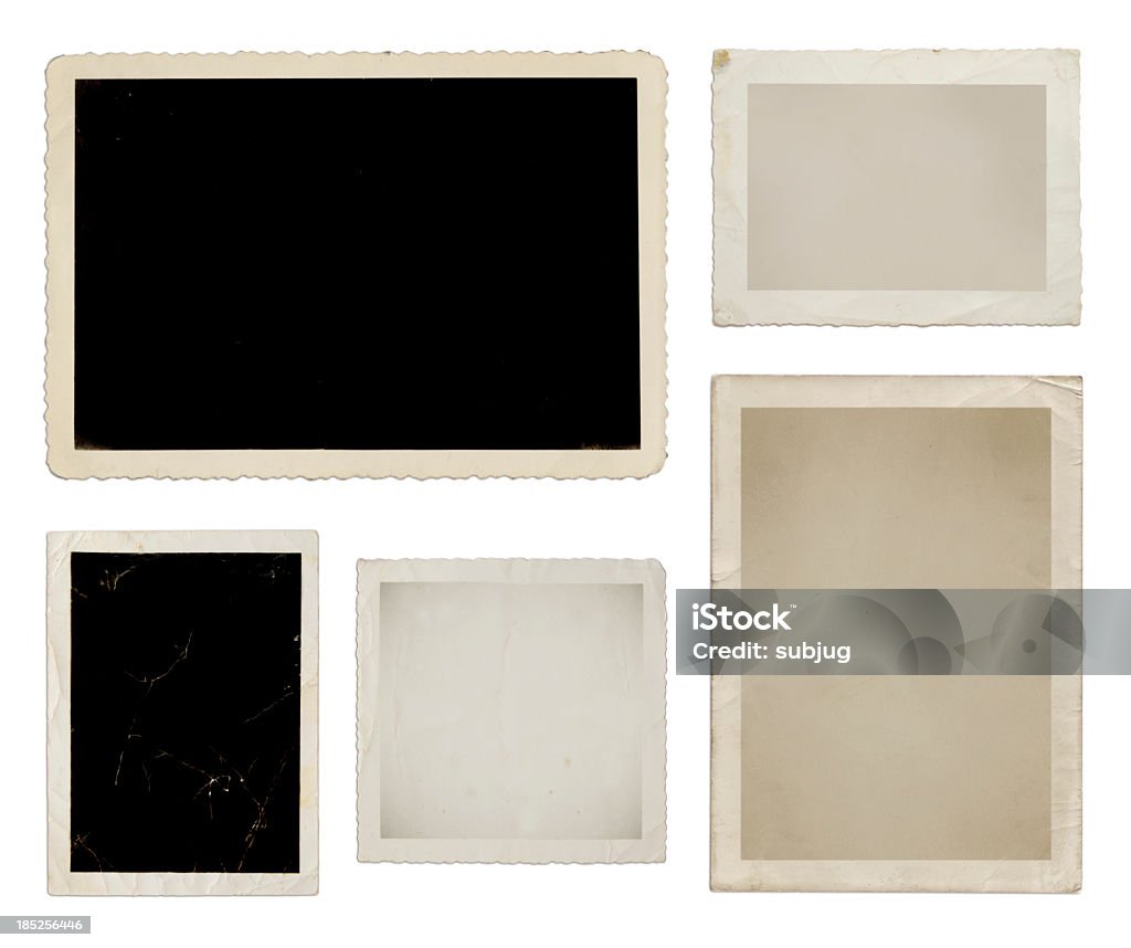 Various photo collection in black, tan, and white Photo collection XXL with clipping path (outside border) Photograph Stock Photo