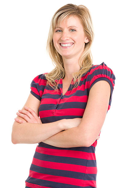 istock Happy Smiling Young Woman Crosses Arms 185256562
