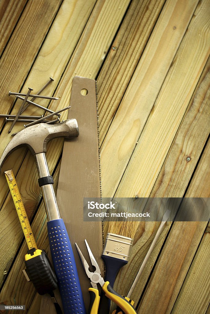 Die tools auf Holz-Hintergrund - Lizenzfrei Ausrüstung und Geräte Stock-Foto