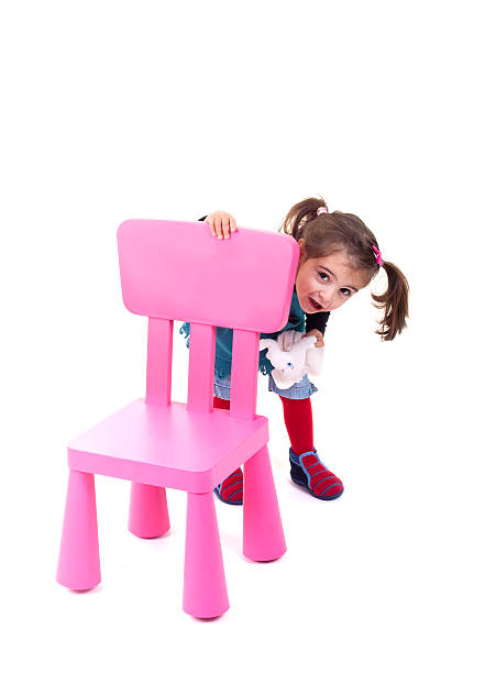 blue children's chair isolated on white background