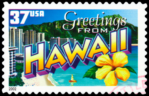 Cancelled Stamp From The United States: Greeting From Hawaii Islands, USA.