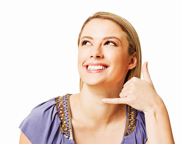 istock Woman Gesturing for Phone Call - Isolated 185257166